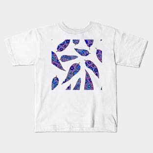 Aboriginal Art - Leaves Repeat Clear Red Kids T-Shirt